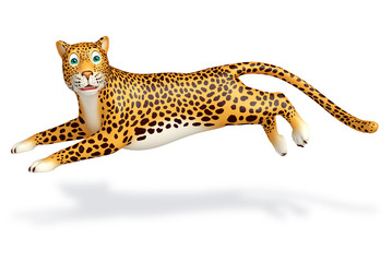 running Leopard cartoon character