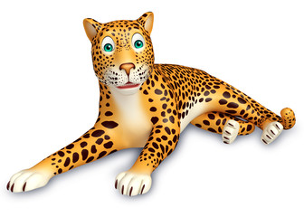 sitting Leopard cartoon character