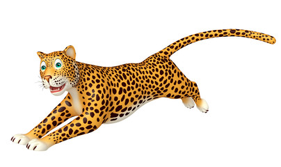 running Leopard cartoon character