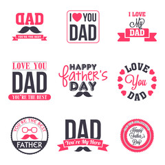 Typographic collection for Father's Day celebration.