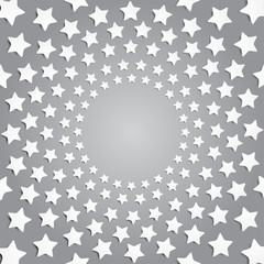 Grey stars in a circle with shadow. Eps 10.