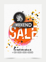 Weekend Sale Banner, Poster or Flyer design.