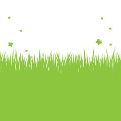 Fototapeta premium Silhouette of green grass on a white background.