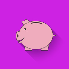 Piggy bank in a flat design, vector illustration