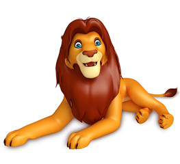 Fototapeta premium sitting Lion cartoon character