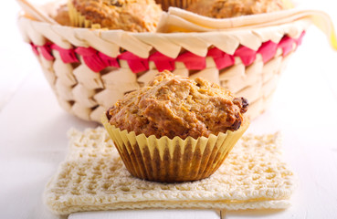 Carrot and raisin muffins