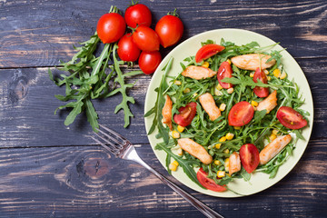 fresh salad with arugula