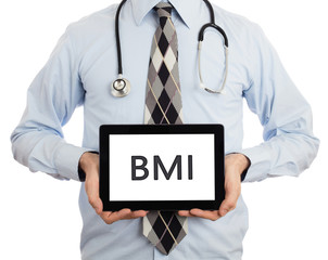 Doctor holding tablet - BMI