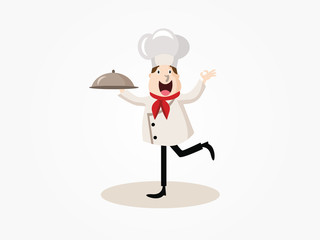 Happy Chef holding a plate of food