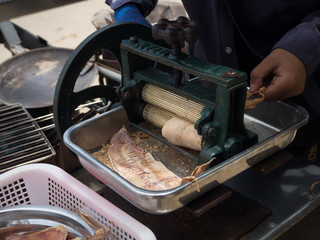 squid dried shop in Thailand
