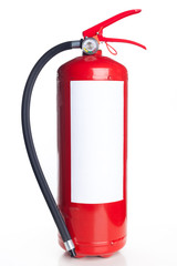 Obraz premium Red fire extinguisher isolated on white