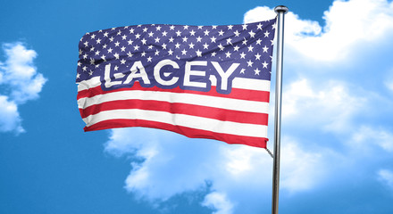lacey, 3D rendering, city flag with stars and stripes