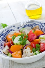 Fresh vegetable Tuscan salad Panzanella