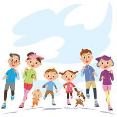 三世代家族でランニング