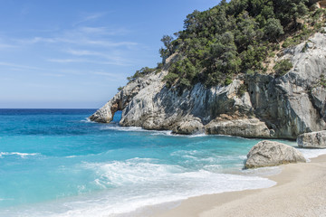 Fototapeta na wymiar A view of Cala Goloritze beach, Baunei, Sardinia, Italy
