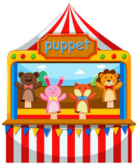 Obraz premium Puppet show and stage