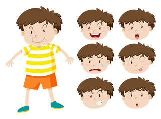 Little boy with many facial expressions