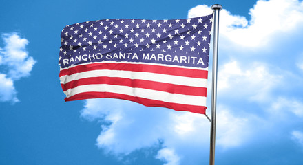 rancho santa margarita, 3D rendering, city flag with stars and s