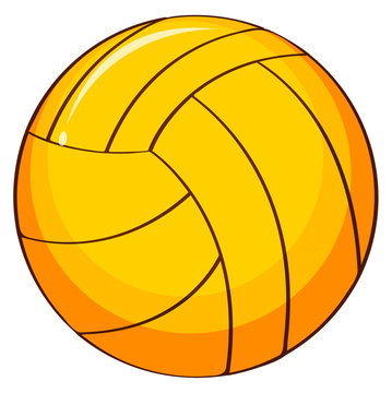 Single volleyball in yellow color