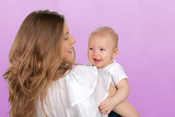 happy young mother with a child