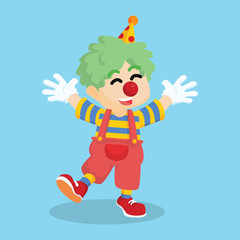 dressed as clown