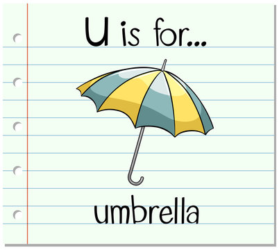 Flashcard letter U is for umbrella
