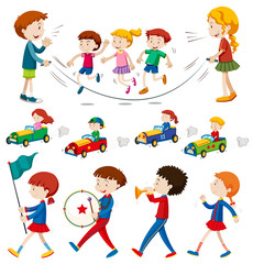 Children in the band and doing other activities