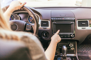 woman driving a car