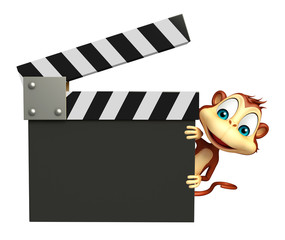 Monkey cartoon character with clapboard