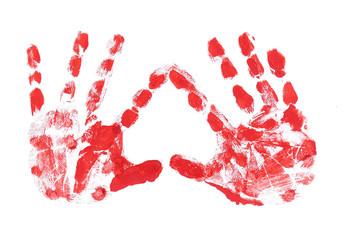 HandPrint of the child in the form of heart