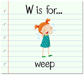 Flashcard letter W is for weep