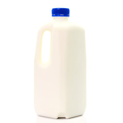 Milk Bottle with blud Cap Isolated on White Background
