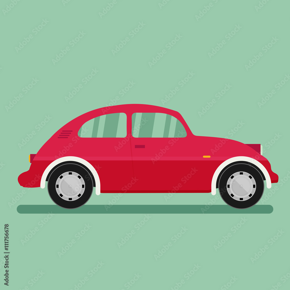 Poster isolated vector car. flat design style