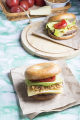 Burgers with ingridients