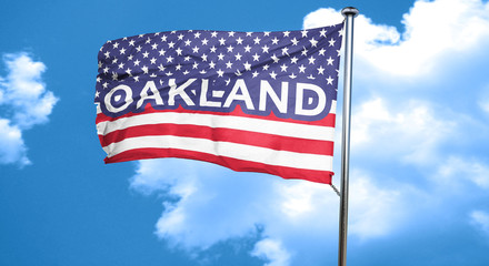 oakland, 3D rendering, city flag with stars and stripes