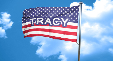 tracy, 3D rendering, city flag with stars and stripes