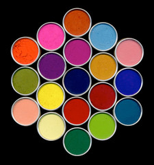 Polygon of watercolors set 