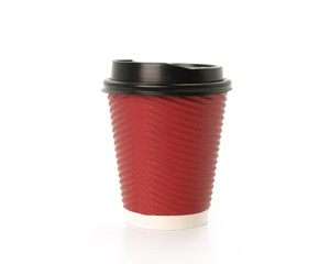 red coffee cup Isolated on white background