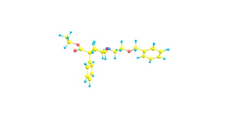 3D illustration of Benzethidine molecular structure isolated on white