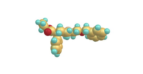 3D illustration of Benzethidine molecular structure isolated on white