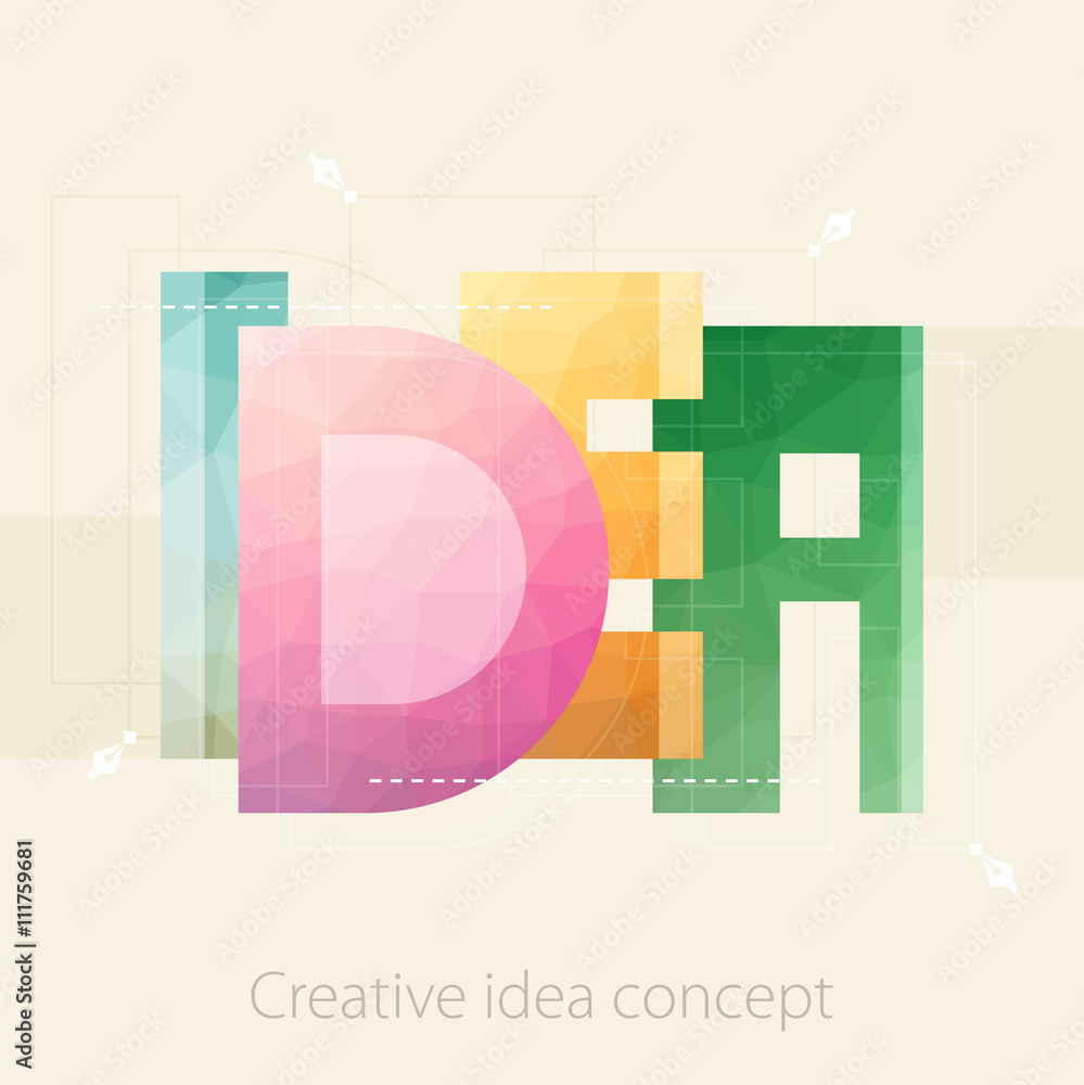 Poster idea text . creative idea concept.vector illustration template