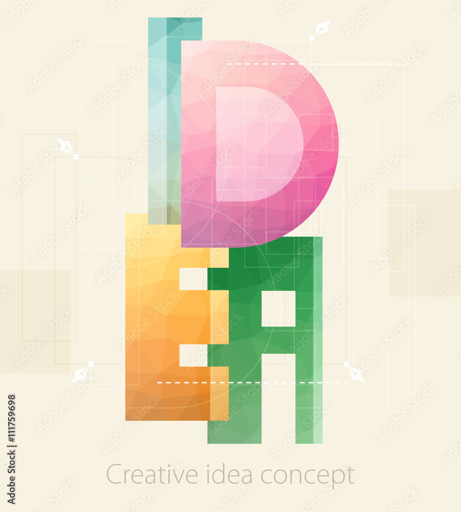 Poster idea text . creative idea concept.vector illustration template