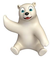 sitting  Polar bear cartoon character