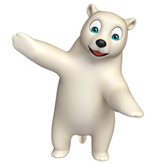 pointing Polar bear cartoon character