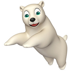 jumping Polar bear cartoon character