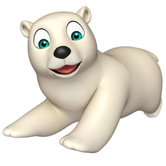 running Polar bear cartoon character