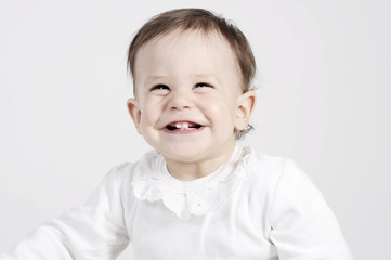 funny and happy baby portrait with clear background