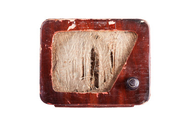 old radio isolated on white