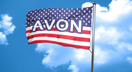 avon, 3D rendering, city flag with stars and stripes