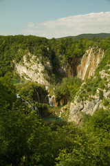 Beautiful waterfalls from a hill